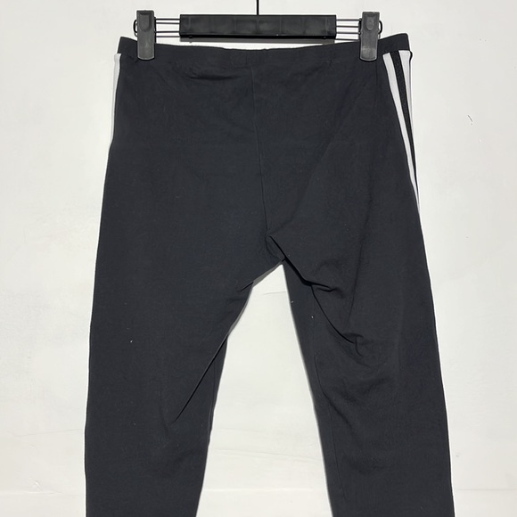Adidas Black White Three Stripe Trefoil Tights Size Medium - Picture 7 of 9